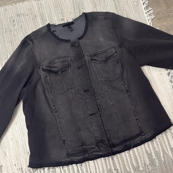Lane Bryant Faded Black Denim Jacket - Picture 3 of 5